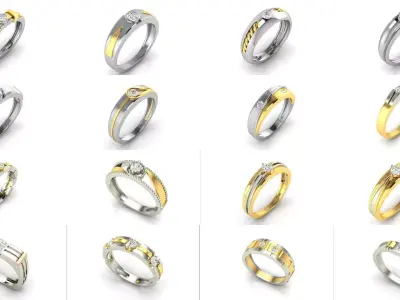 JEWELCAD 57 MENS RING FILES 3D Model Pack