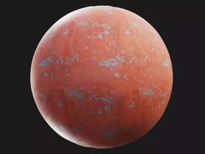 Damaged Red Painted Metal Texture