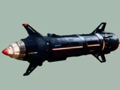 Futuristic Sci-Fi Missile 3D Model Space Rocket Weapon Low-poly 3D model