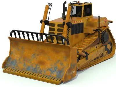 Bulldozer Low-poly 3D model