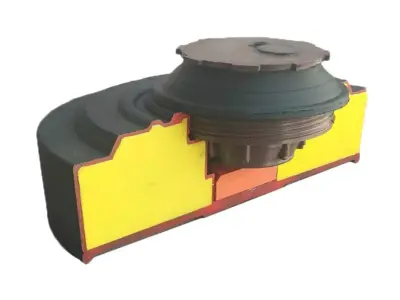 TM-62 model of the Soviet anti-tank mine in section 3D print model