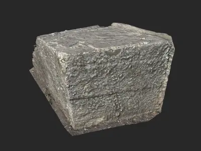 Concrete staircase Low-poly 3D model