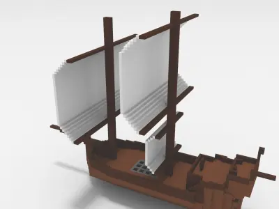 Voxel - Ship - Low-poly 3D Model Low-poly 3D model