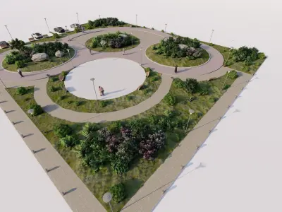 park-public park-Private Park Landscape 3D model buy