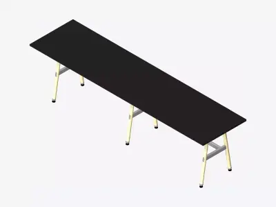 Desk - Timberline - Workstation - Sgl - Side - 2 - Person - Mid Low-poly 3D model
