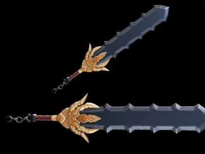 HellBlade Low-poly 3D model