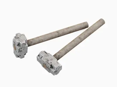 Dirty Sledgehammer 01 Low-poly 3D model