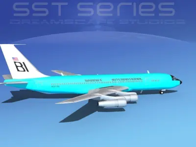 Boeing 707-320 SS Braniff Intl 1 3D model