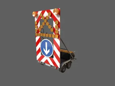 European Arrow Board Trailer 3D model
