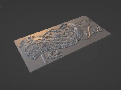 Peacock coin design file Artcam relief for die and cam printing 3D print model