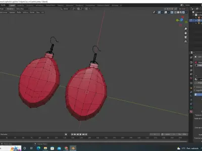 aretes two earrings in program 3D model