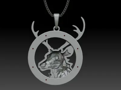 Deer Head Pendant M22 3D print model