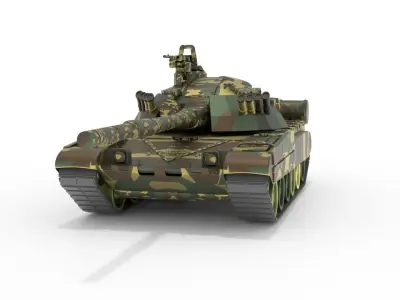 Tank T-80 UK battle tank CGI 3D Model 3D model