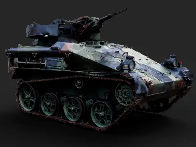 military drone tank machine gun vehicle PBR photogrammetry Low-poly 3D model