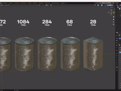 Tin Can Low-poly 3D model purchase
