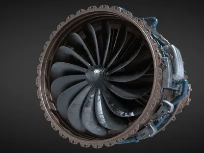 Jet engine 3D model 5