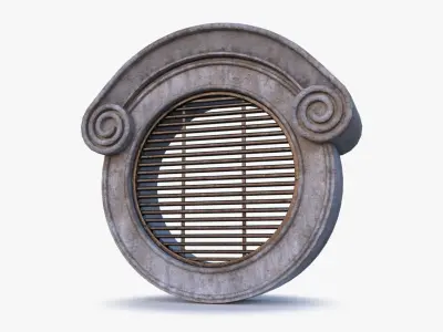 Cement Window 0006 Low-poly 3D model