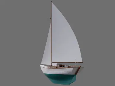Sailboat 1A Low-poly 3D model