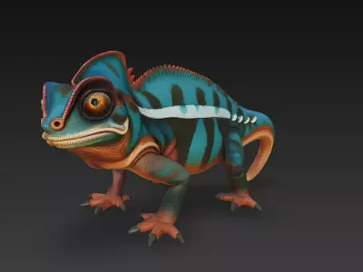 Chameleon Realistic 3D Model Basic - Low Poly Realistic Low-poly 3D model purchase