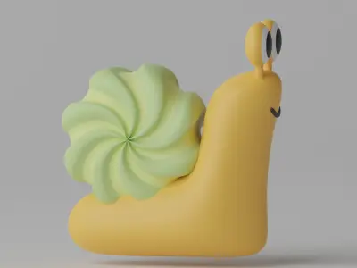 Cartoon Snail 3D model buy