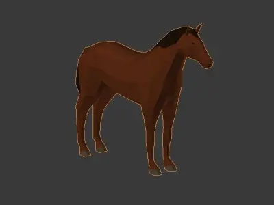 Lowpoly horse polygonal Low-poly 3D model
