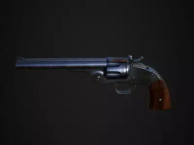 Cowboy Revolver Free low-poly 3D model