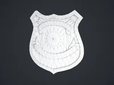 Special Police Badge Low-poly 3D model
