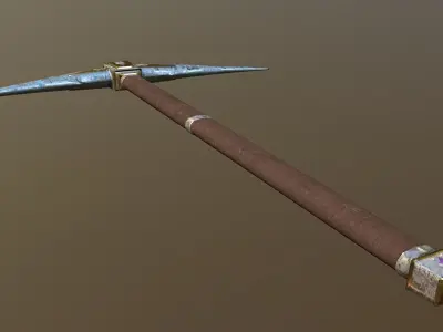 Pickaxe - Mithril Low-poly 3D model
