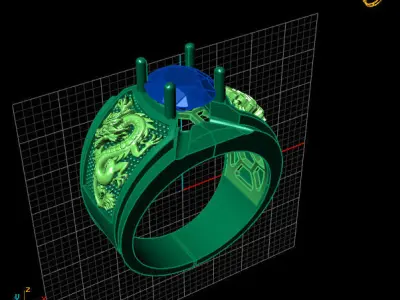dragon ring 3D print model 7