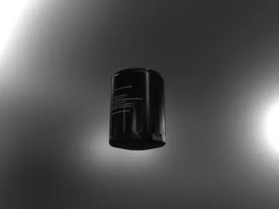 Oil filter and Box 7x7x9cm Low-poly 3D model