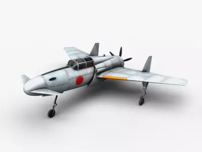 Canard Fighter Airplane Blue Low-poly 3D model