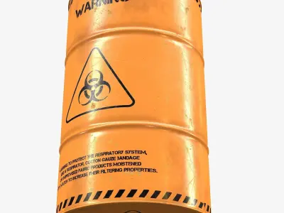 Radioactive Waste Barrel model Low-poly 3D model
