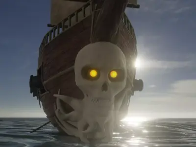 Pirate Ship Low-poly 3D model 3