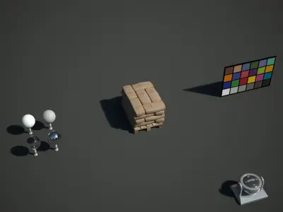 Cement Material Stack Low-poly 3D model
