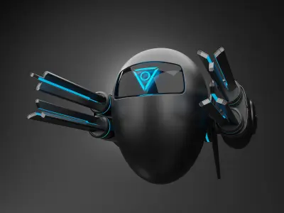 AI drone Low-poly 3D model