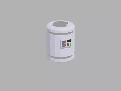 Sci-fi low-poly barrel Free low-poly 3D model