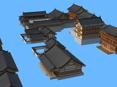 Ancient Chinese architecture 3D model buy