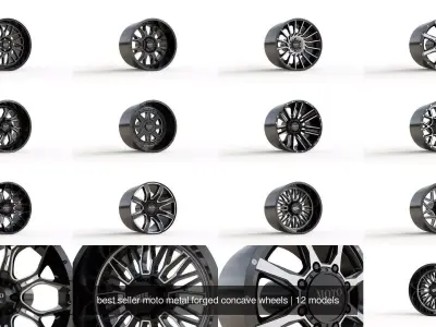 best seller moto metal forged concave wheels 3D Model Pack