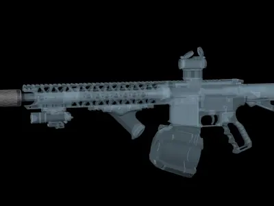 Thunder Beast Ultra 5  Suppressor multicalibre  Low-poly 3D model