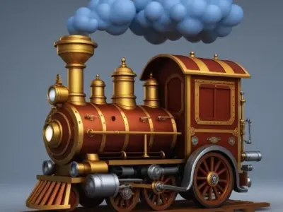 Royal Steam Express - Steampunk Fantasy Locomotive 3D print model