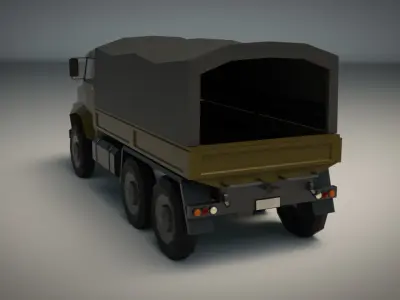 Low Poly Military Truck 03 Low-poly 3D model