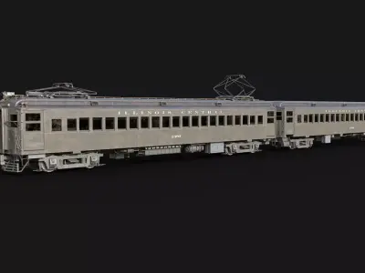 Illinois Central Electric Multiple Unit Low-poly 3D model
