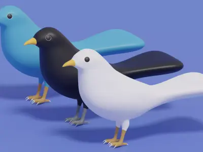 Cartoon Cute Bird 3D model get