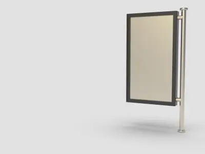 Style advertisement close to a urban street in city 3D model 5