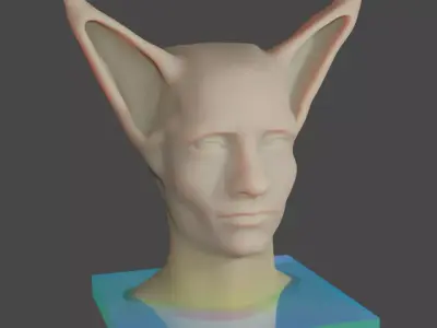 elf 3D model head of sphinx Low-poly 3D model
