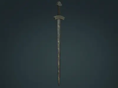 Viking Sword A - Fantasy Weapon Low-poly 3D model