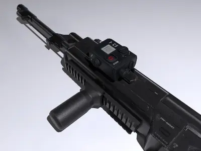 ak-47 futuristic game ready Low-poly 3D model