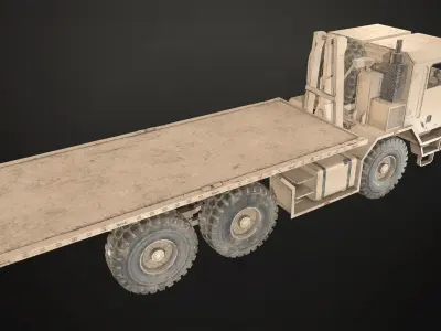 Military Truck V1 - Flatbed Low-poly 3D model