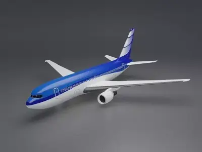 Boeing 767-200 commercial airliner Low-poly 3D model