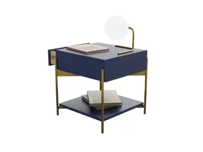 Solid Wood Nightstand Free 3D model